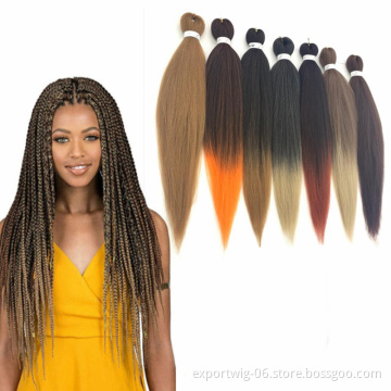 wholesale ombre color synthetic hair ez braid private label pre stretched braiding hair bulk 26inch Ombre Color Prestretched